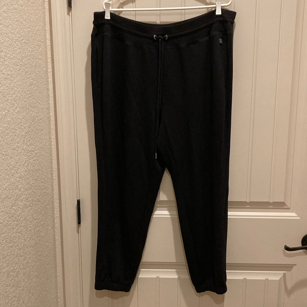 Calvin Klein Plus Size 1X Black Joggers Drawstring Rib Trim Elastic Cuff Stretch